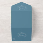 Invitation Tout En Un Revêtement photo moderne Mariage bleu Cobalt (Dehors)
