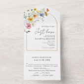 Invitation Tout En Un Rien De Fancy Juste Amour | Fleur sauvage Mariage  (À l'intérieur)