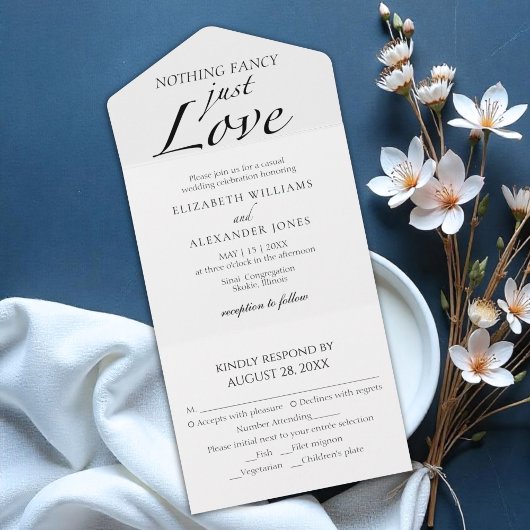Invitation Tout En Un Rien De Fancy Juste Amour | Mariage tout en un