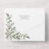 Invitation Tout En Un Rien de fantaisie Juste aimer Eucalyptus Mariage D (Verso)