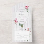 Invitation Tout En Un Romantic Chic French Rose Botanical Wedding (À l'intérieur)
