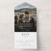 Invitation Tout En Un Romantic Classy Script photo Mariage RSVP (À l'intérieur)