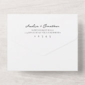 Invitation Tout En Un Romantic Classy Script photo Mariage RSVP (Verso)