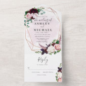 Invitation Tout En Un  Romantic summer garden flowers wedding (À l'intérieur)