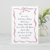 Invitation Tout en un romantique Bow Fête des mariées manuscr (Debout devant)