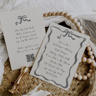 Invitation Tout en un romantique Bow Fête des mariées manuscr