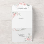 Invitation Tout En Un Romantique Delictic Doux Roses Mariage (Dehors)