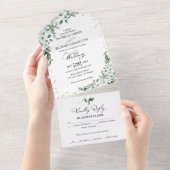 Invitation Tout En Un Romantique Eucalyptus Mariage de verdure (Déchirure)