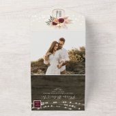 Invitation Tout En Un Romantique Floral Bourguignon Rustique (Dehors)