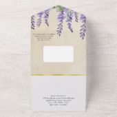 Invitation Tout En Un Romantique Purple Wisteria sur Parchemin rustique (Dehors)