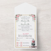 Invitation Tout En Un Rose blanc, rose (À l'intérieur)