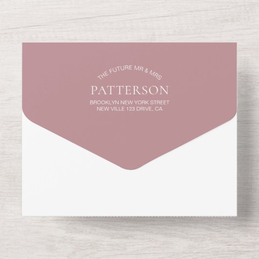 Invitation Tout En Un Rose classique rose 2 photo Mariage RSVP (Verso)