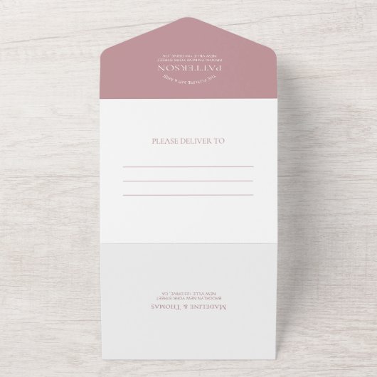 Invitation Tout En Un Rose classique rose 2 photo Mariage RSVP (Dehors)