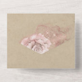 Invitation Tout En Un Rose d'aquarelle romantique Rustique Mariage de gl (Verso)