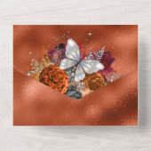 Invitation Tout En Un Rose d'automne papillon d'argent brimmer marron d' (Verso)