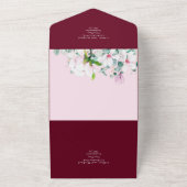 Invitation Tout En Un Rose de Bourgogne Sage Eucalyptus Mariage (Dehors)