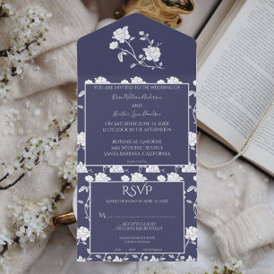 Invitation Tout En Un Rose de la Marine Mariage tous en une invitation