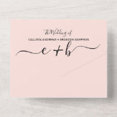Invitation Tout En Un Rose Dusty Blush Rose Photo Monogramme Mariage RSV (Verso)