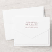 Invitation Tout En Un Rose Dusty tout simple en Mariage photo blanc (Verso)