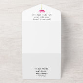 Invitation Tout En Un Rose Fuchsia Tulip Aquarelle Mariage Floral (Dehors)