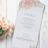 Invitation Tout En Un Rose Gold Elegant Aquarelle Floral Folial Photo