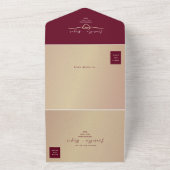 Invitation Tout En Un Rose Gold et Mariage Bourgogne (Dehors)