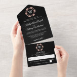 Invitation Tout En Un Rose Gold Monogram Poker Chip Casino Mariage<br><div class="desc">Célébrez dans le style avec ces invitations de mariage modernes et très tendance tout en une seule avec facile déchirure RSVP. Ce design est facile à personnaliser avec votre libellé d'événement spécial et vos invités seront ravis quand ils reçoivent ces invitations fabuleux. Les éléments mariages correspondants se trouvent dans la...</div>