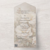 Invitation Tout En Un Rose ivoire gothique Silhouette QR Code (À l'intérieur)