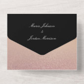 Invitation Tout En Un Rose minimum Gold et Mariage noir (Verso)