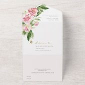 INVITATION TOUT EN UN ROSE NOIRE VERT PEONNE PEONNE FLORALE MARIAGE A (Dehors)