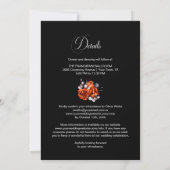 Invitation Tout en un Rose orange brûlé Floral Black Mariage (Dos)