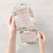 Invitation Tout En Un Rose rose vintage (Déchirure)