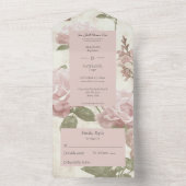 Invitation Tout En Un Rose rose vintage (À l'intérieur)