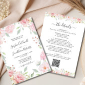 Invitation Tout en un rose Roses Sage Mariage de verdure