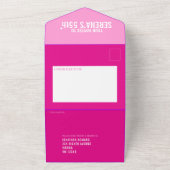 Invitation Tout En Un Rose trois photos 55e fête d'anniversaire (Dehors)