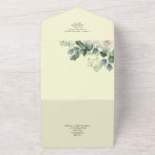 Invitation Tout En Un Roses blanches Sage Eucalyptus Citron MARIAGE jaun (Dehors)