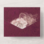 Invitation Tout En Un Roses d'aquarelle romantique en Bourgogne (Verso)