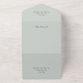 Invitation Tout En Un Roses d'aquarelle rose et bordeaux sur Sage Green (Dehors)