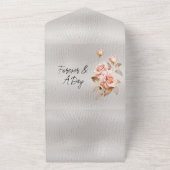 Invitation Tout En Un Roses d'or rose pâle Blanc Faux cuir (Dehors)