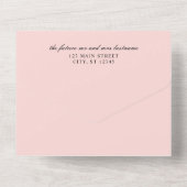 Invitation Tout En Un Roses et Pavots Abstraits (Verso)