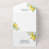 Invitation Tout En Un Roses Jaunes Classiques Fleurs Aquarelle (Dehors)