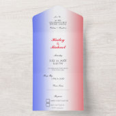 Invitation Tout En Un Rouge Blanc & Bleu Patriotique Élégant Mariage mod (À l'intérieur)