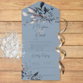 Invitation Tout En Un Rouge rustique - Bleu hiver Détails