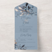 Invitation Tout En Un Rouge rustique - Bleu hiver Détails (À l'intérieur)