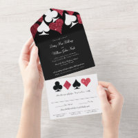 Rouge sur Black Faux Parties scintillant Las Vegas
