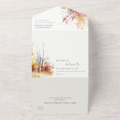 Invitation Tout En Un Rouille Jaune Automne Automne Paysage Plaid Mariag (Dehors)