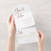 Invitation Tout En Un Rouille | Mariage de script manuscrit moderne (Déchirure)