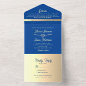 Invitation Tout En Un Royal Blue Gold Mariage (À l'intérieur)