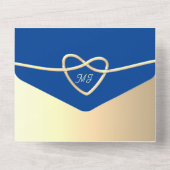 Invitation Tout En Un Royal Blue Gold Mariage (Verso)