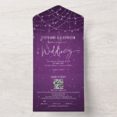 Invitation Tout En Un Royal Purple String Lights Mariage Détails de l'in (À l'intérieur)
